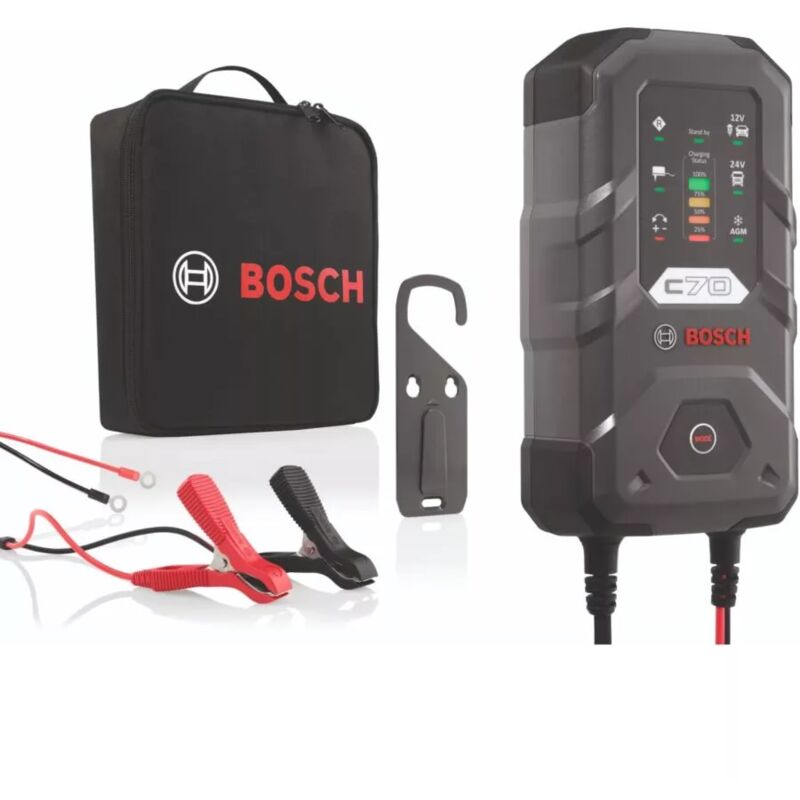 Caricabatteria per auto Bosch c70' 12-24 v, 10a