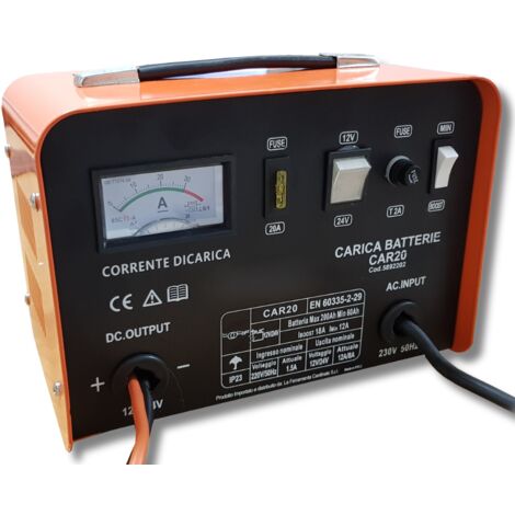 caricabatteria portatile per auto furgoni 12V 24V con sovraccarico protetto carica normale rapida amperometro