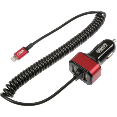 Caricabatteria Universal (Apple 8 pin / Micro Usb) con 2 porte Usb - Fast Charge - 5800 mA - 12/24V