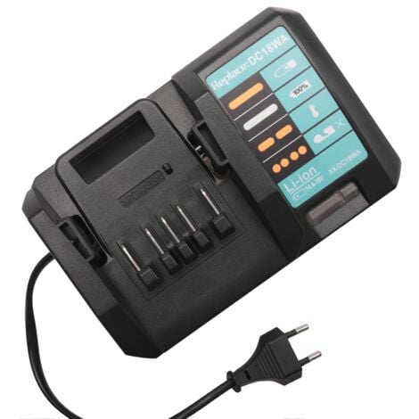 TLILY Caricabatterie 14.4V-18V DC18WA per Maktec DC18SG DC1851 BL1813G BL1415G BL1815G BL1413G UH522D UM167D UR180D (Spina Europea)