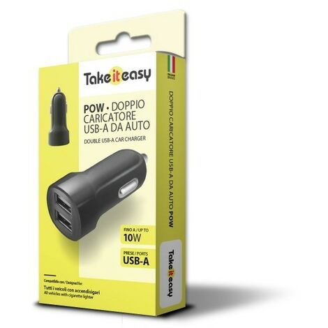 Caricabatterie 2 USB-A da Auto 10W Take It Easy