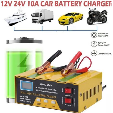 Caricabatterie da 12 V/24 V per auto, camion e moto - Mantenitore anti-goccia per batterie al piombo-acido