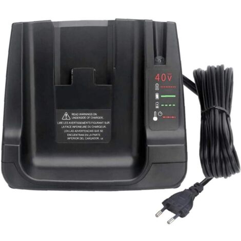 Caricabatterie da 40 V MAX con 2 porte USB di ricambio per batterie agli ioni di litio Black + Decker LCS36 LCS40 (solo caricabatterie, batteria non inclusa)