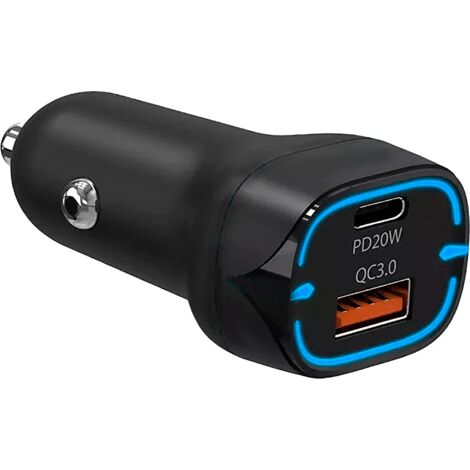 Caricabatterie da auto a ricarica rapida USB-A USB Type-C 38W