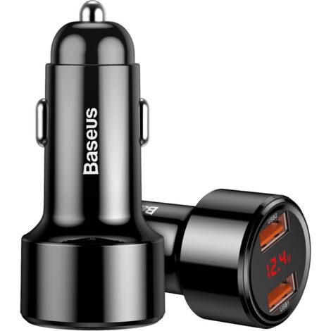 Caricabatterie da auto Baseus Magic con 2 porte USB QC 3.0 da 45 W (nero)