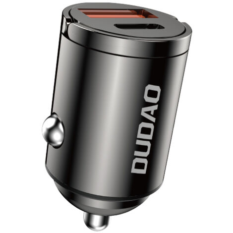 Caricabatterie da auto mini Dudao R3MAX 48W QC PD - Nero