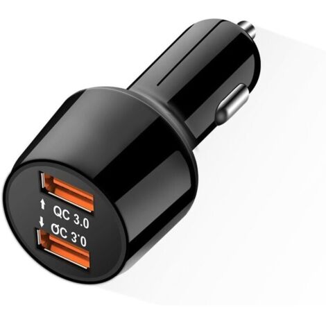 Caricabatterie da auto Quick Charge 3.0 da 36 W con doppia porta USB e presa accendisigari per Samsung Galaxy S9 S8 Note8 HTC10 LG G6 G5 Nexus 5X 6P iPhone X 8 Plus 7 iPad ecc.