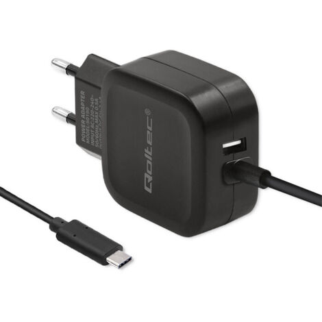 Caricabatterie da muro Qoltec 17W  5V  3,4A  USB + USB Type-C