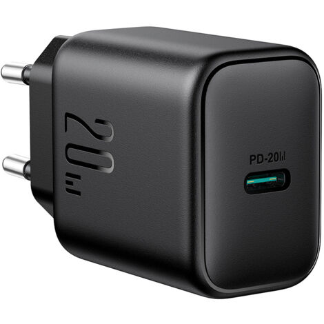 Caricabatterie da muro USB-C PD QC 20W - Nero