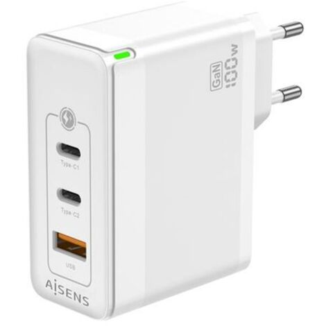 Caricabatterie da Parete Aisens ASCH-100W3P008-W Bianco 100 W (1 Unità)