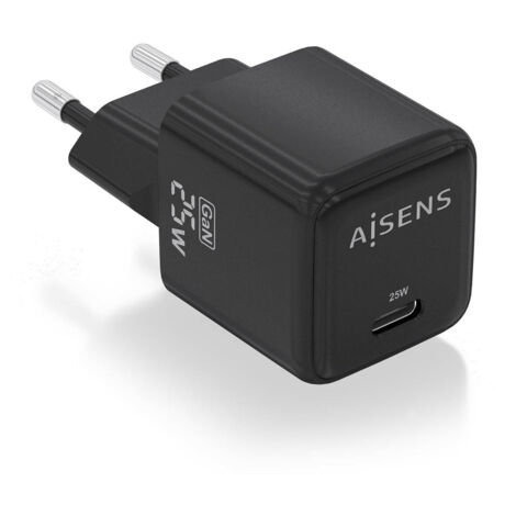 Caricabatterie da Parete Aisens ASCH-25W1P013-BK 25 W Nero (1 Unità)