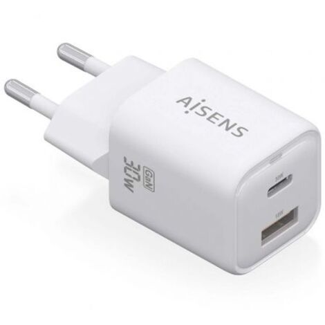 Caricabatterie da Parete Aisens ASCH-30W2P020-W Bianco 30 W (1 Unità)