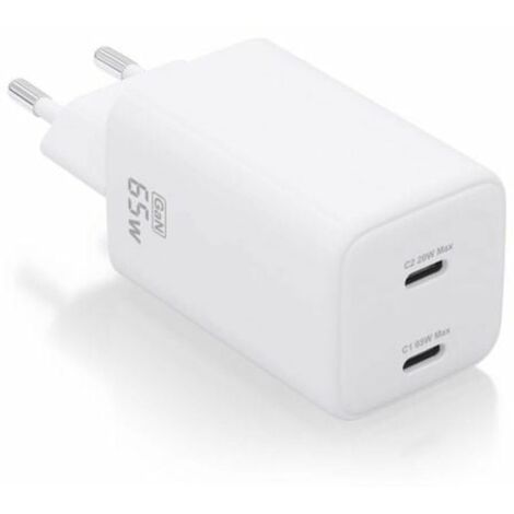 Caricabatterie da Parete Aisens ASCH-65W2P039-W Bianco 65 W
