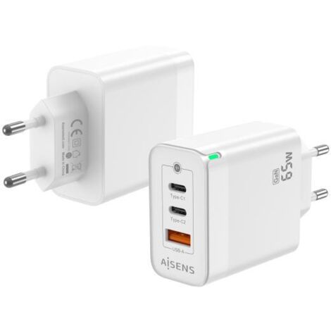 Caricabatterie da Parete Aisens ASCH-65W3P007-W Bianco 65 W