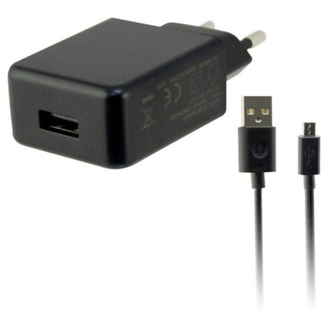 Caricabatterie da Parete + Cavo Micro USB KSIX USB 2A Nero