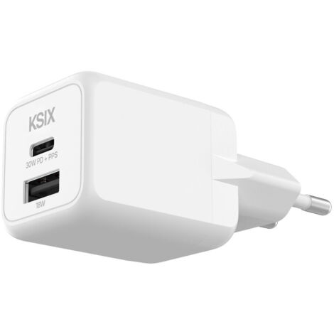 Caricabatterie da Parete KSIX Bianco 30 W