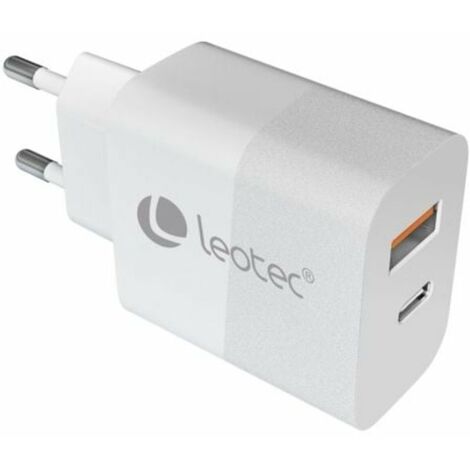 Caricabatterie da Parete LEOTEC LECSPH30W2W 30 W Bianco