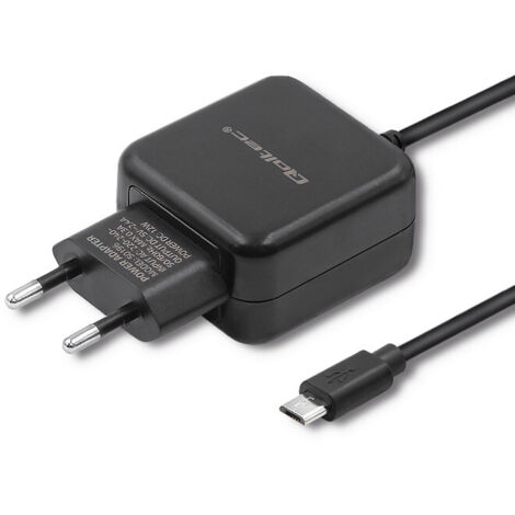 Caricabatterie da parete Qoltec 12W  5V  2,4A  Micro USB