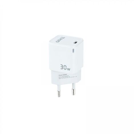 Caricabatterie di rete Gan Usb-c Pd 30w White Tooq Tqwc-ganpd30wt