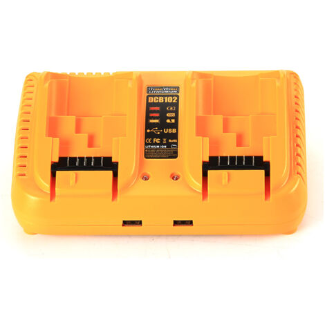 Caricabatterie di ricambio Dewalt DCB102, caricabatteria Dewalt 12V-20V/60V, caricabatteria rapido, compatibile con DCB203 DCB204 DCB609 DCB124 DCB126 con porta USB