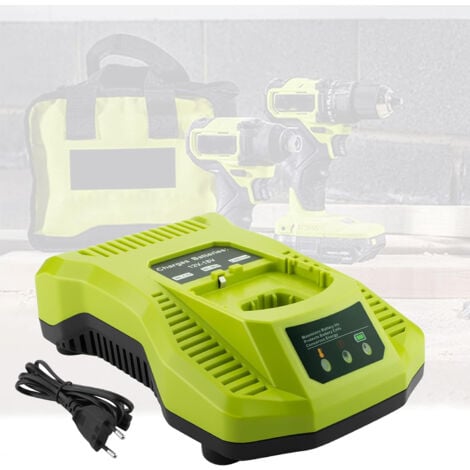 PEDONY Caricabatterie di ricambio P117 per batteria agli ioni di litio Ni-Cd Ni-MH Ryobi P100 P101 P102 P103 P104 P105 P106 P107 P108 Batteria per attrezzi, (solo caricabatterie, batteria non inclusa)