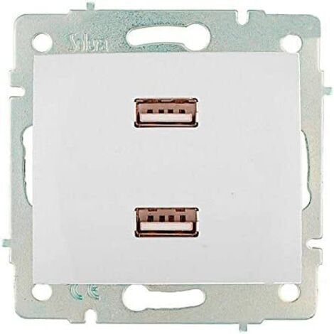 Caricabatterie doppio USB 230V 5V 4200mA White DE EMPOTRAR ERP2USB S.Europe SOLERA
