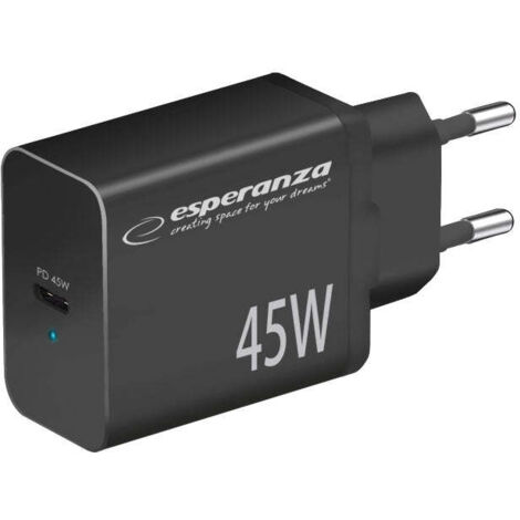Caricabatterie esperanza quick power 45w usb c pd 45w