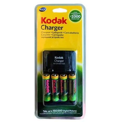 KODAK CARICA BATTERIE STILO MINISTILO PIU' 4 BATTERIE STILO 2000 MA  RICARIBILI