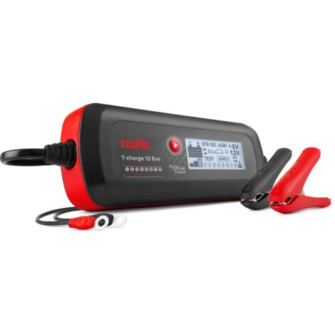 Caricabatterie mantenitore tester auto barca moto telwin t-charge 12 evo 6/12 v