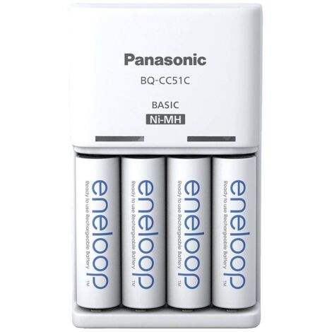 Caricabatterie Panasonic Eneloop BQ-CC51 Bianco Compatto