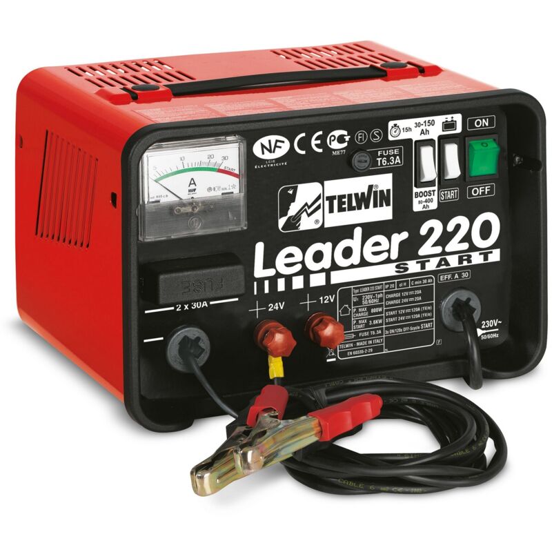 Caricabatteria avviatore Telwin Leader 220 Start 12/24V 230V caricabatterie accumulatori e avviamento rapido auto a benzina