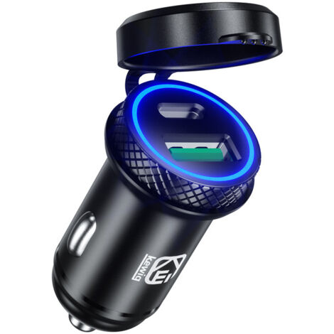 Caricabatterie per auto USB C 60W/5A QC3.0 e PD Tipo C Adattatore USB per accendisigari veloce a doppia porta per iPhone 13/12 Pro/, Galaxy S21/20, Huawei iPad