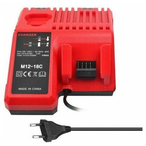 Caricabatterie per batteria agli ioni di litio GABRIELLE M12-18C per Milwaukee 12V 14.4V 18V C1418C 48-11-1815/1828/1840 M18 M14 M12
