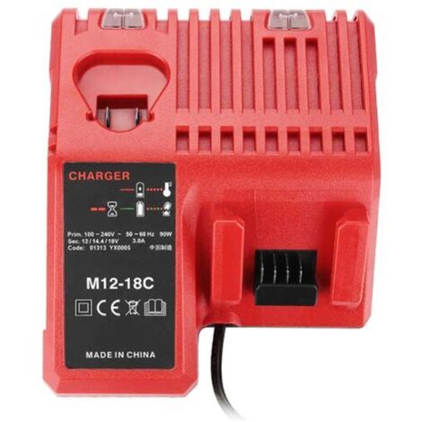 Caricabatterie per batteria al litio per Milwaukee M12-18FC Fast Combo