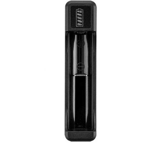 Caricabatterie per batterie 18650 con cavo di tipo C, caricabatteria intelligente per batterie al litio da 4,2 V per batterie 14500, 26650 e 18650, 1 slot