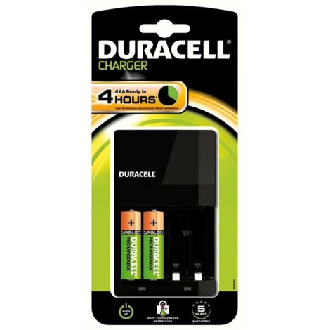 Caricabatterie per batterie Ni-Cd e Ni-Mh per 4 AA e 4 AAA, incluse 2 batterie AA "Stay Charged" - Duracell CEF14-4H