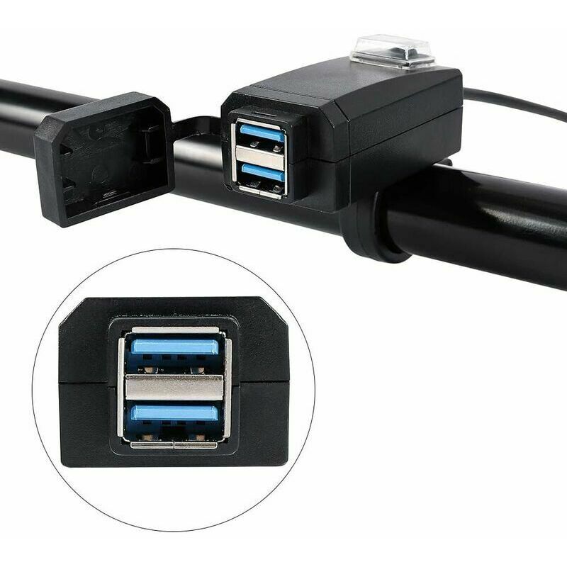 Volavo - Caricabatterie per moto 2 porte usb