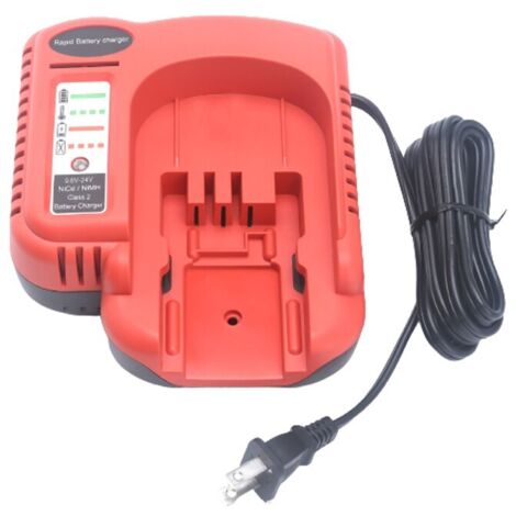 Caricabatterie rapido, compatibile con Black & Decker, 9,6 V/24 V, protezione dalla temperatura, protezione del circuito, materiale PC, rosso