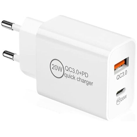 Adattatore per caricabatteria ad alta velocà da 18 W Pd Dual USB QC3.0 Mobile Caricabatteria da parete per telefono con spina UE UK USA - Cina Adattatore di alimentazione USB e caricabatterie