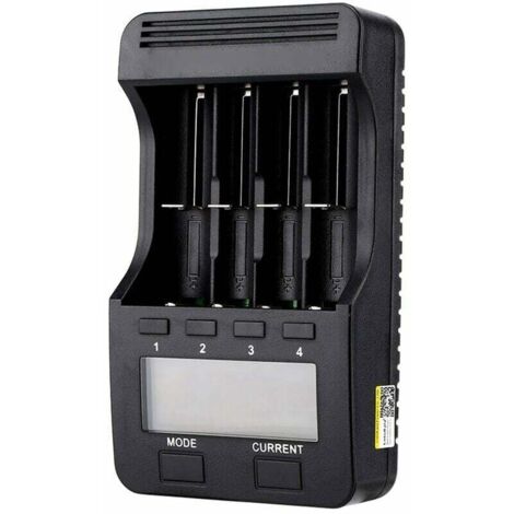 Caricabatterie rotazionale Liitokala Lii-500 Caricabatterie intelligente con 4 slot per batterie Display LCD per batterie ricaricabili Ni-Mh Ni-Cd Li-Ion, 1 (caricabatterie)