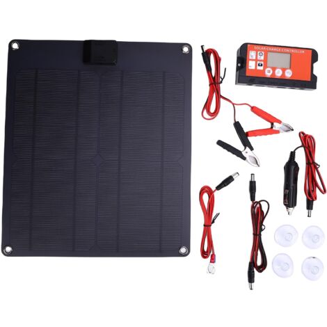 Caricabatterie solare impermeabile IP67 da 30 W con pannello USB e controller per auto, barca e camper.