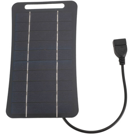 Caricabatterie solare monocristallino professionale da 5 W e 5 V - Portatile, ad alta efficienza, per campeggio (nero)