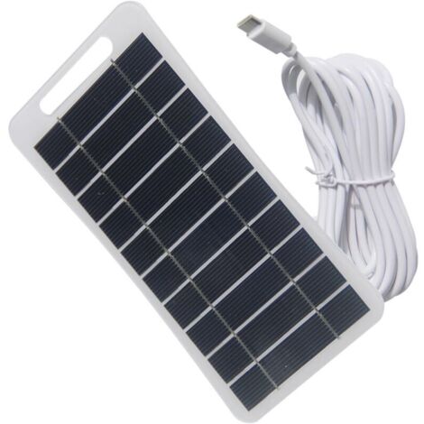 Caricabatterie solare, pannello solare da 2 W, supporto USB stabile da 5 V, adattatore solare per telefoni cellulari (per telefoni cellulari, videocitofoni, radio, elettrodomestici)
