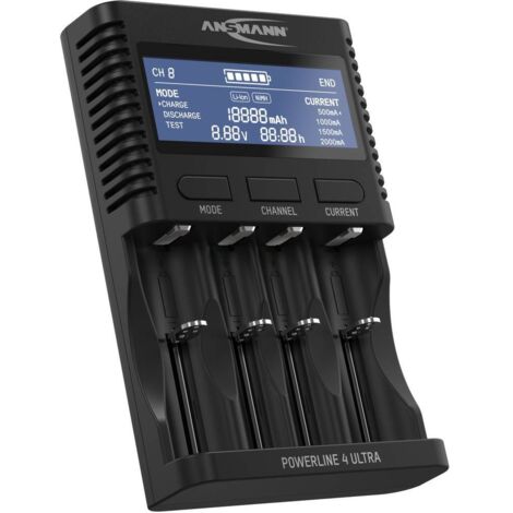 Caricabatterie universale UBC Powerline 4 Ultra con alimentatore 1,2V NiMH, Li-Ion 3,6V