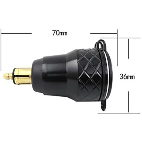 Caricabatterie USB doppio per moto con voltmetro rosso da 12 V-24 V e presa DIN per moto BMW - Nero