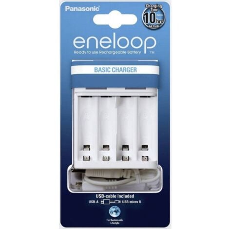 Caricabatterie USB per batterie Ni-Mh per 4 AA e 4 AAA - Panasonic Eneloop BQ-CC61USB