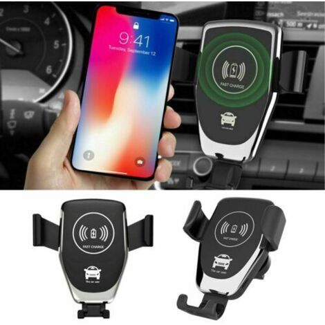 Caricabatterie wireless Qi per auto con aggancio automatico, supporto per telefono con clip per bocchetta dell'aria