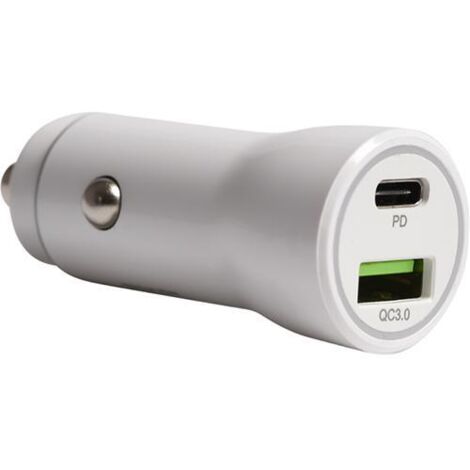 CARICATORE AUTO X SMARTPHONE USB+TYPE C BIANCO PROLINE (SF225)