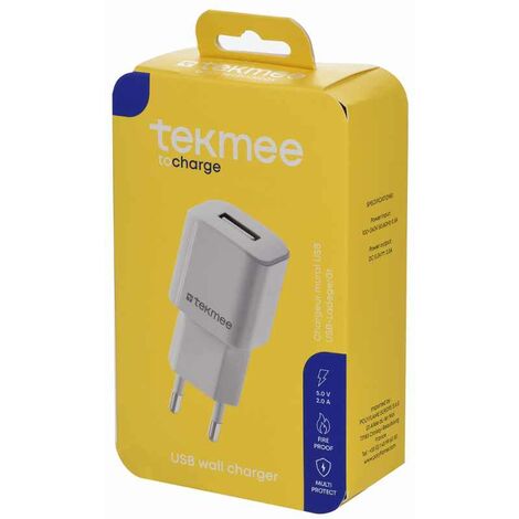 CARICATORE DA PARETE USB 2A TEKMEE UNVERSALE IPHONE SAMSUNG