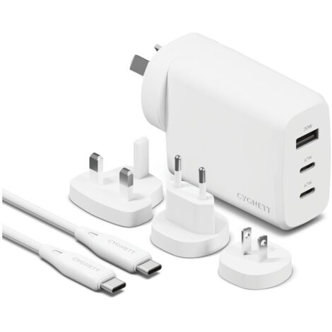 CARICATORE DA VIAGGIO 67W CON ADAT US,AU,UK,EU   USB-C CABLE